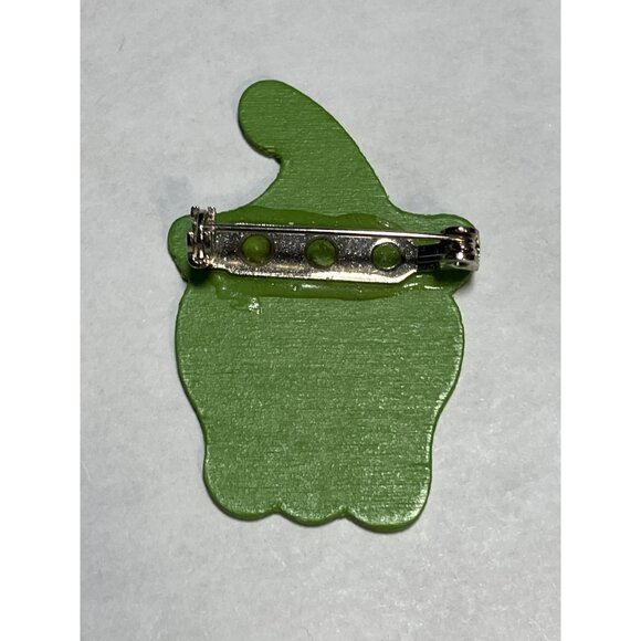 Halloween Lapel Pin  Wooden Green Witch Face - Picture 7 of 7